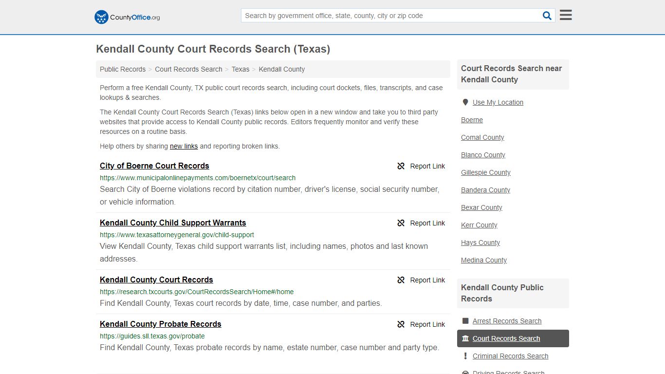 Kendall County Court Records Search (Texas) - County Office
